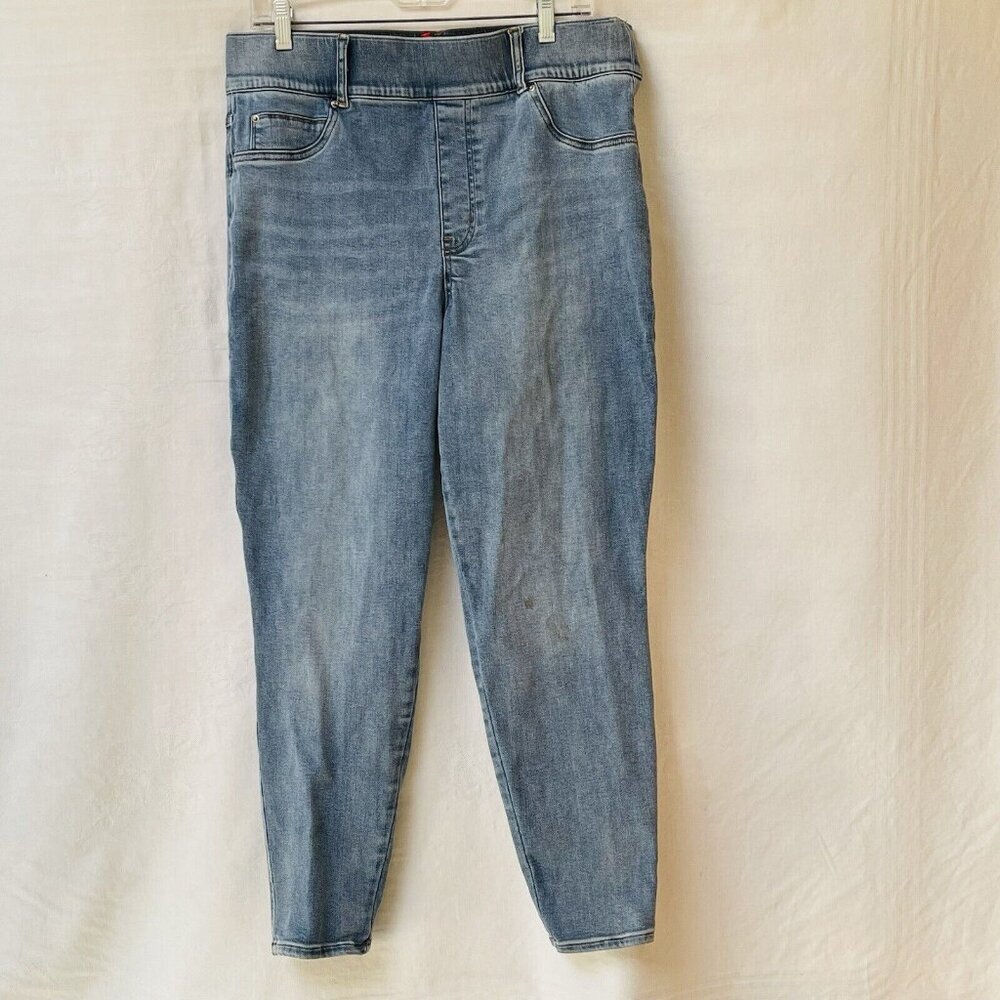 Spanx Ankle Skinny Jeans Womens 1X Light Blue Wash Denim